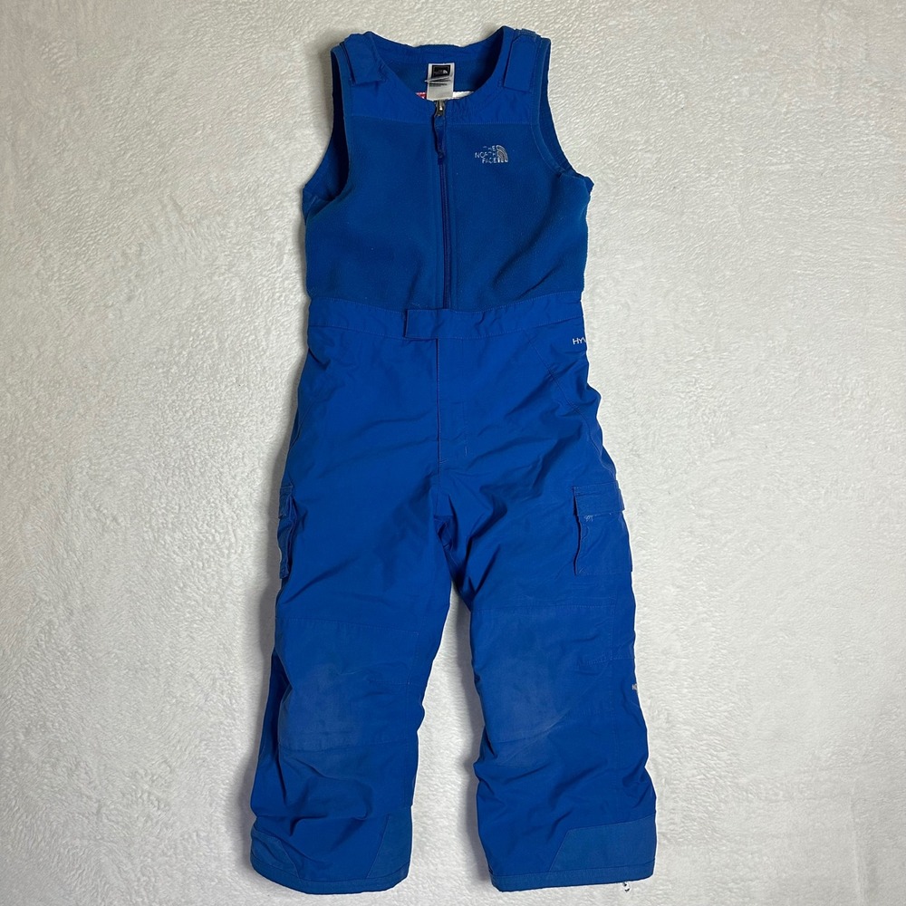 The North Face Kids Blue Insulated Snow Bibs Fleece Upper EZ Grow Size 5 Toddler